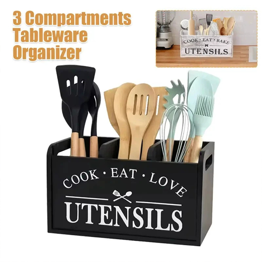 Commercial Kitchen Knife Holder - Drewniany pojemnik na przybory kuchenne z