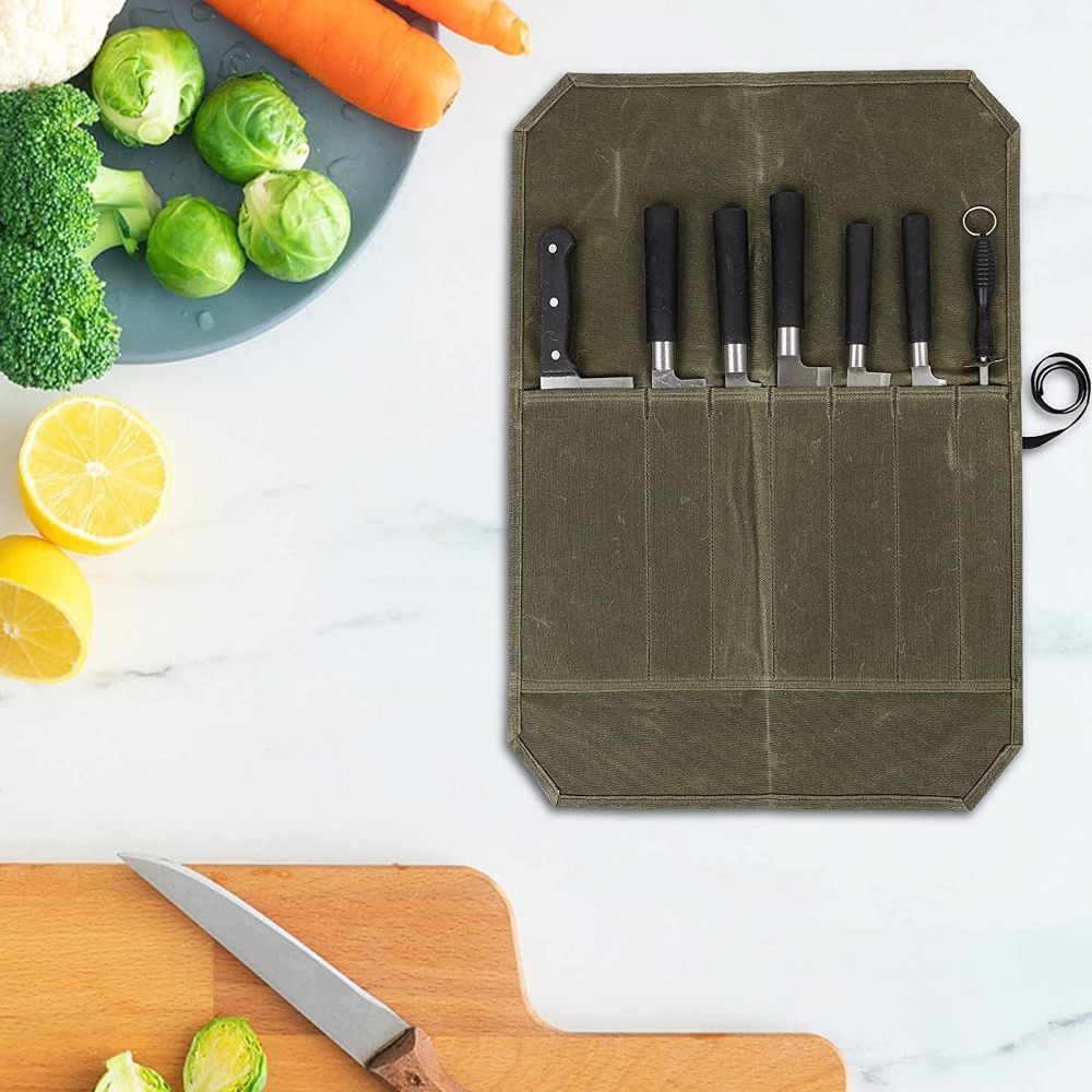 Torba na noże z płótna woskowa – Commercial Kitchen Knife Holder recenzja i cena