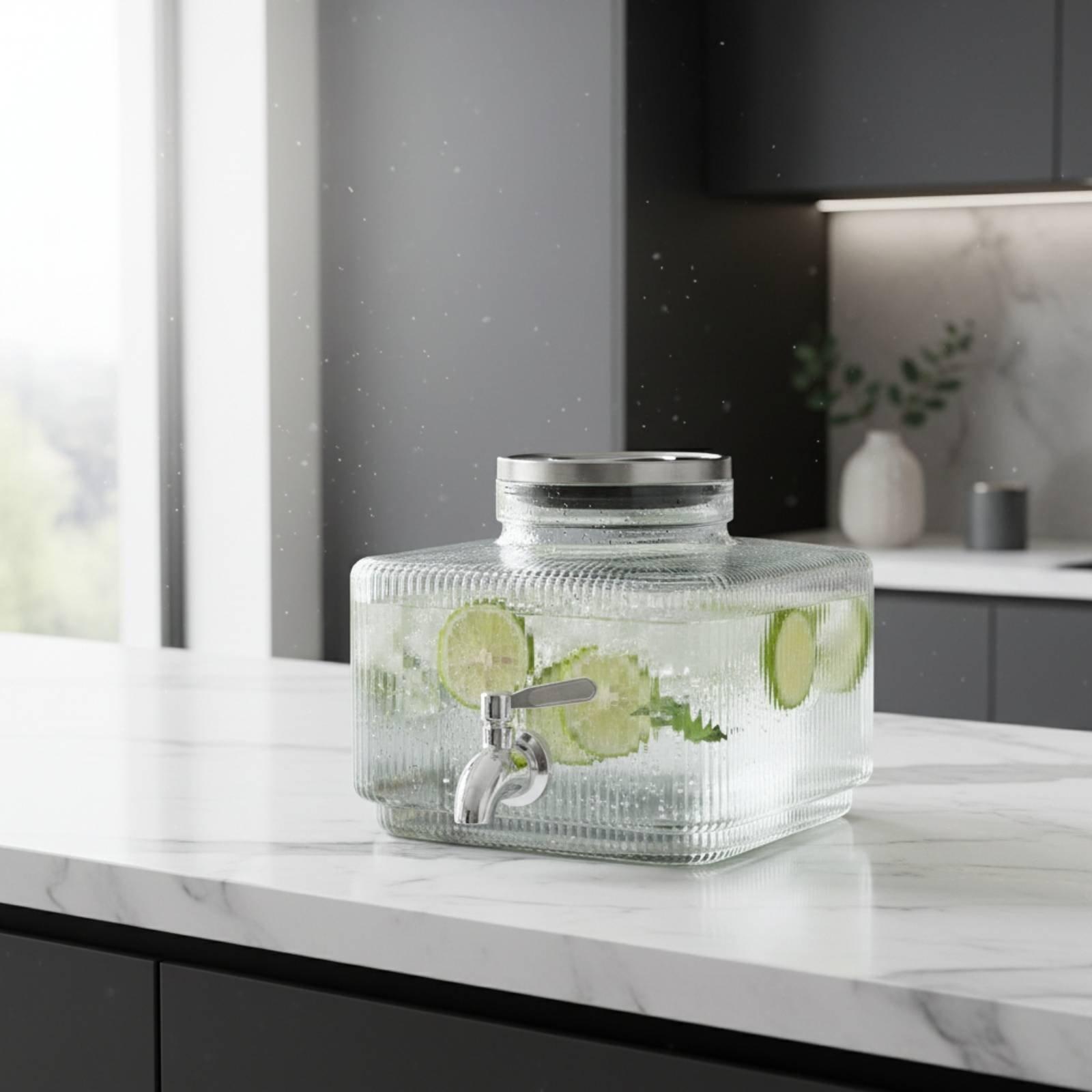 Szklany dozownik do soku z kra – Cold Drink Dispenser recenzja i cena