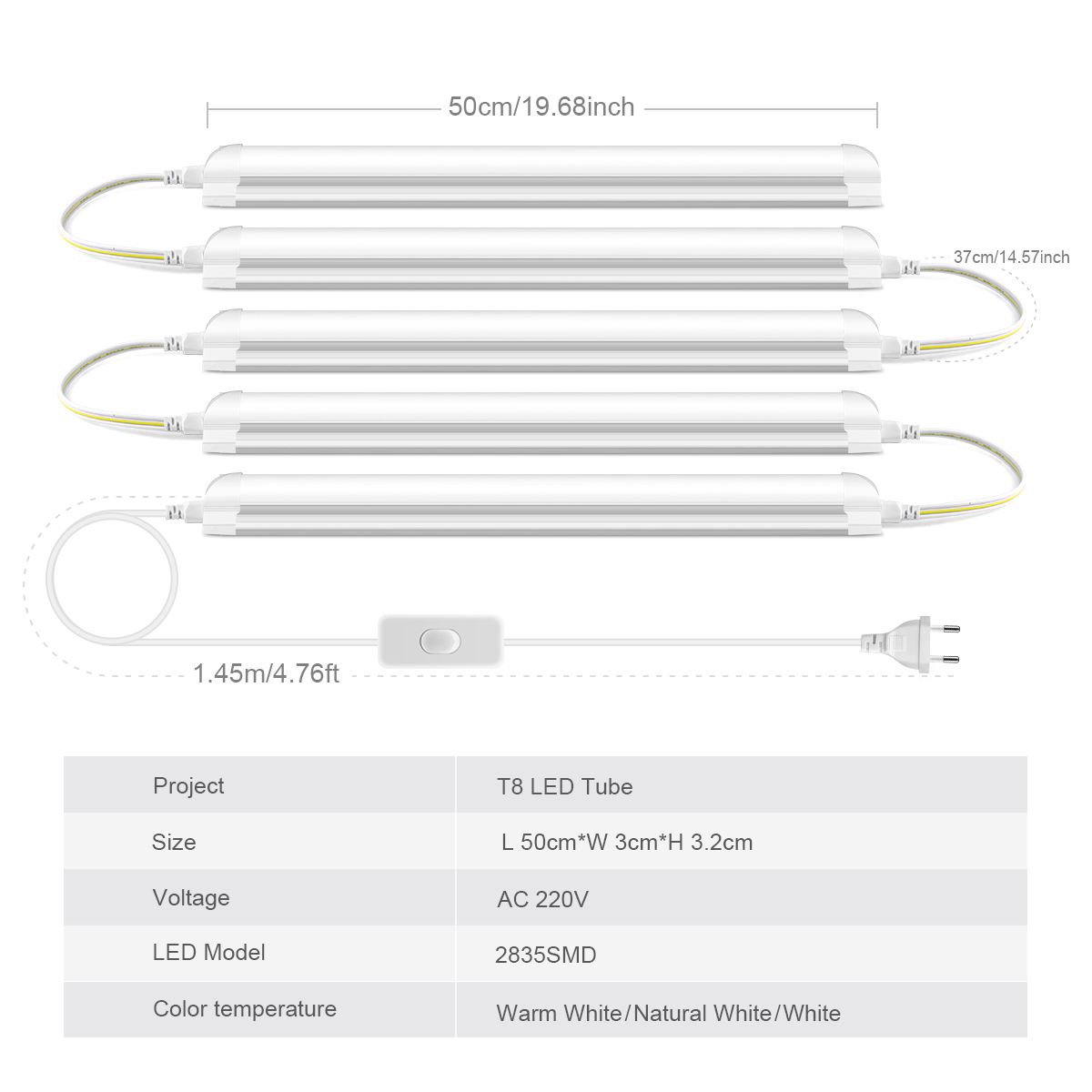 AC220V EU Plug T8 LED Tube Lig – Commercial Kitchen Youtube recenzja i cena